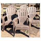 Plastic Outdoor Stackable Chairs - 5-Pack, Brown