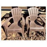 Plastic Outdoor Stackable Chairs - 5-Pack, Brown