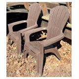 Plastic Outdoor Stackable Chairs - 5-Pack, Brown