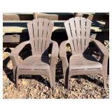 Plastic Outdoor Stackable Chairs - 5-Pack, Brown