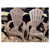 Plastic Outdoor Stackable Chairs - 5-Pack, Brown