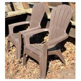 Plastic Outdoor Stackable Chairs - 5-Pack, Brown