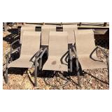 Garden Oasis Living Outdoors Five Patio Chairs & One Swivel Chair- Beige Woven Fabric, Black Metal Frames