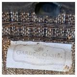 Garden Oasis Living Outdoors Five Patio Chairs & One Swivel Chair- Beige Woven Fabric, Black Metal Frames