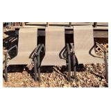 Garden Oasis Living Outdoors Five Patio Chairs & One Swivel Chair- Beige Woven Fabric, Black Metal Frames