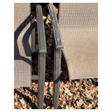 Garden Oasis Living Outdoors Five Patio Chairs & One Swivel Chair- Beige Woven Fabric, Black Metal Frames