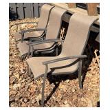 Garden Oasis Living Outdoors Five Patio Chairs & One Swivel Chair- Beige Woven Fabric, Black Metal Frames
