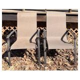 Garden Oasis Living Outdoors Five Patio Chairs & One Swivel Chair- Beige Woven Fabric, Black Metal Frames