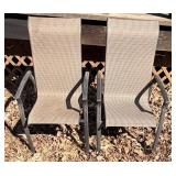 Garden Oasis Living Outdoors Five Patio Chairs & One Swivel Chair- Beige Woven Fabric, Black Metal Frames