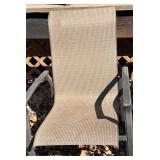 Garden Oasis Living Outdoors Five Patio Chairs & One Swivel Chair- Beige Woven Fabric, Black Metal Frames