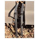 Garden Oasis Living Outdoors Five Patio Chairs & One Swivel Chair- Beige Woven Fabric, Black Metal Frames