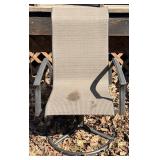 Garden Oasis Living Outdoors Five Patio Chairs & One Swivel Chair- Beige Woven Fabric, Black Metal Frames