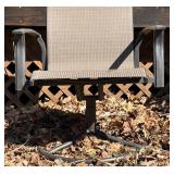 Garden Oasis Living Outdoors Five Patio Chairs & One Swivel Chair- Beige Woven Fabric, Black Metal Frames