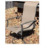 Garden Oasis Living Outdoors Five Patio Chairs & One Swivel Chair- Beige Woven Fabric, Black Metal Frames