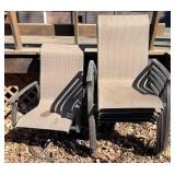 Garden Oasis Living Outdoors Five Patio Chairs & One Swivel Chair- Beige Woven Fabric, Black Metal Frames