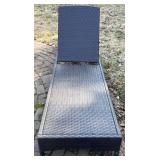 Outdoor Wicker Chaise Lounge with Table