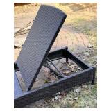 Outdoor Wicker Chaise Lounge with Table
