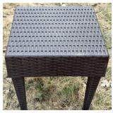 Outdoor Wicker Chaise Lounge with Table