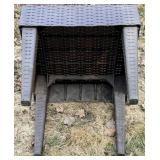 Outdoor Wicker Chaise Lounge with Table