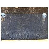 Grosflex Outdoor Plastic Stackable Chairs (Pair) & Dark Gray with Metal Glass-Top Table