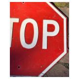 Vintage Stop Sign 24x24 - Red Octagonal & White STOP Letters