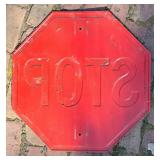 Vintage Stop Sign 24x24 - Red Octagonal & White STOP Letters