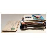 Vintage Leather Messenger Bag & Postcard Collection