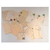 Vintage Leather Messenger Bag & Postcard Collection