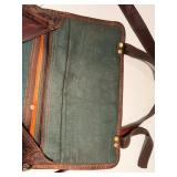 Vintage Leather Messenger Bag & Postcard Collection