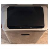 Stainless Steel Trash Can with Black Lift-Top Lid - Brushed Finish