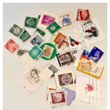 Postage Stamps in Plastic Bin - Mixed Countries