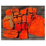 Game Winner Orange Hunting Vest Set (Medium & XL) with Hats, Gloves, Remington Face Cover & Guide Series Bag