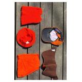 Game Winner Orange Hunting Vest Set (Medium & XL) with Hats, Gloves, Remington Face Cover & Guide Series Bag