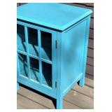Blue Display Cabinet with Tempered Glass