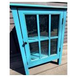 Blue Display Cabinet with Tempered Glass