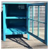 Blue Display Cabinet with Tempered Glass