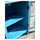 Blue Display Cabinet with Tempered Glass