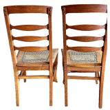 Ladder-Back Dining Chairs & Caned Seats - Pair matches Lot 35A