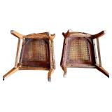 Ladder-Back Dining Chairs & Caned Seats - Pair matches Lot 35A