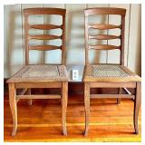 Ladder-Back Dining Chairs & Caned Seats - Pair matches Lot 35