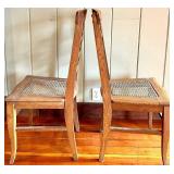 Ladder-Back Dining Chairs & Caned Seats - Pair matches Lot 35