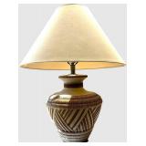 Ceramic Woven Pattern Table Lamp with Linen Shade ( matches lot #162)