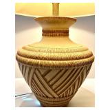 Ceramic Woven Pattern Table Lamp with Linen Shade ( matches lot #162)