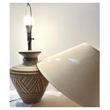 Ceramic Woven Pattern Table Lamp with Linen Shade ( matches lot #162)