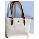 Kate Klein White Canvas Tote & Black Leather Handbag & Floral Wallet