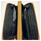 Kate Klein White Canvas Tote & Black Leather Handbag & Floral Wallet