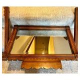 Tall Dresser & Mirror- Dark Wood Finish