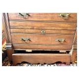 Tall Dresser & Mirror- Dark Wood Finish