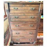 Tall Dresser & Mirror- Dark Wood Finish