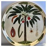 Colonial Accents Palm Tree Plate & Blue Enamel Cookware Set - Vision 5L Pink Casserole